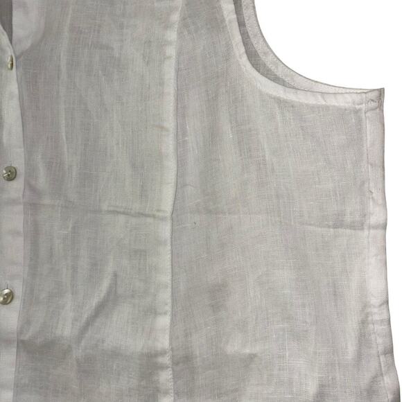 J. Jill 100% Linen White Tunic Button Down Blouse Women’s Sz L Preppy Old Money - Picture 14 of 14